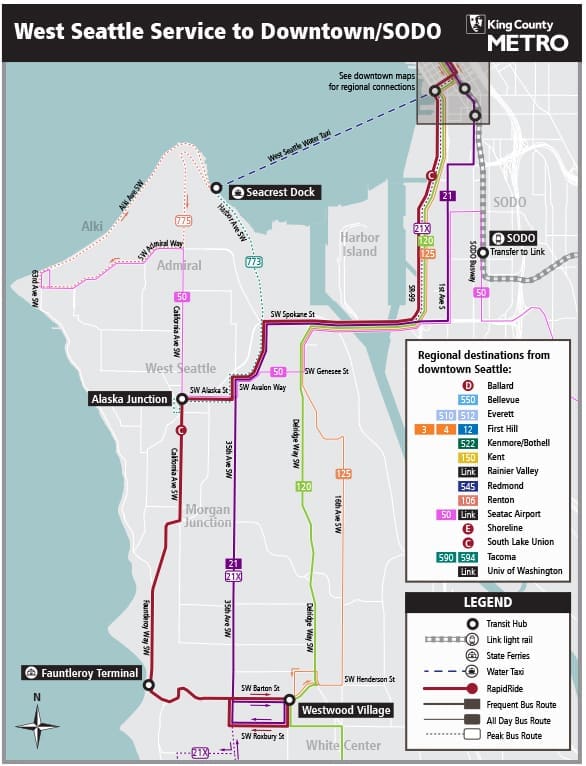 west seattle metro map